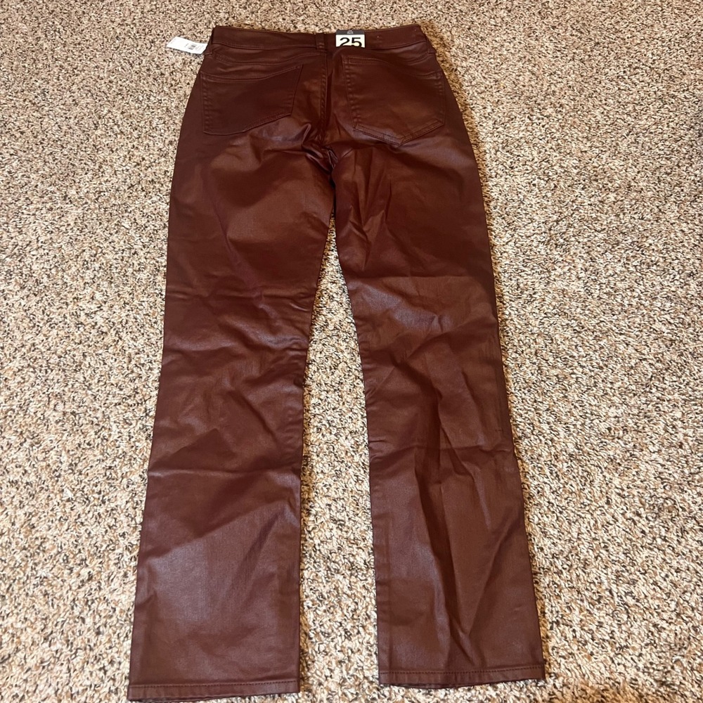 GAP‎ Vintage Slim Mid Rise Coated Jeans Burgundy Red Size 25 - Picture 7 of 7